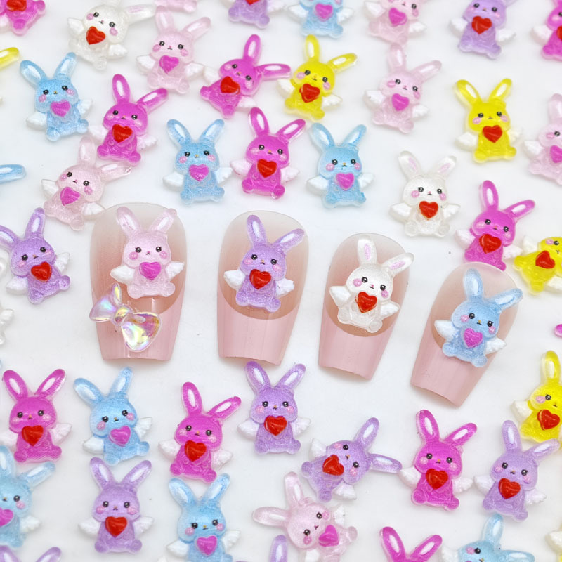 Resin Art Resin - Aksesori seni kuku kelinci kartun Angel