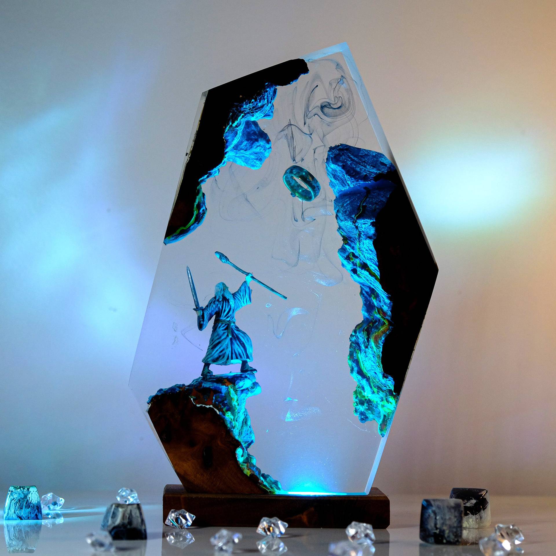 Resin Art Toys - Lampu Resin Figur Adegan Film Cincin