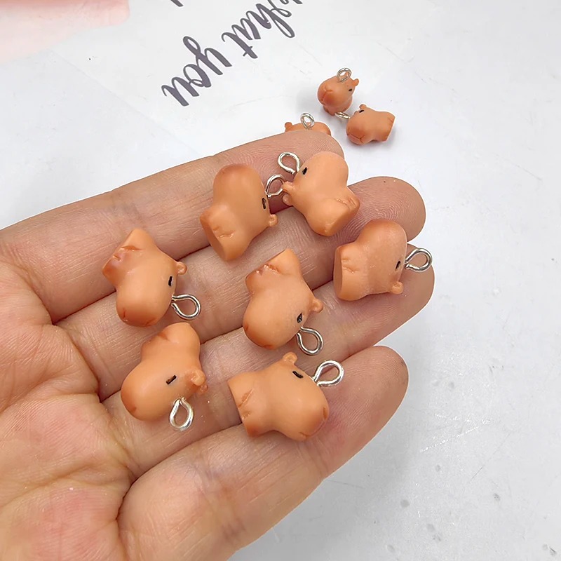 Resin Art Diy Kit - 10pcs Gantungan Kunci Capybara Kecil Lucu