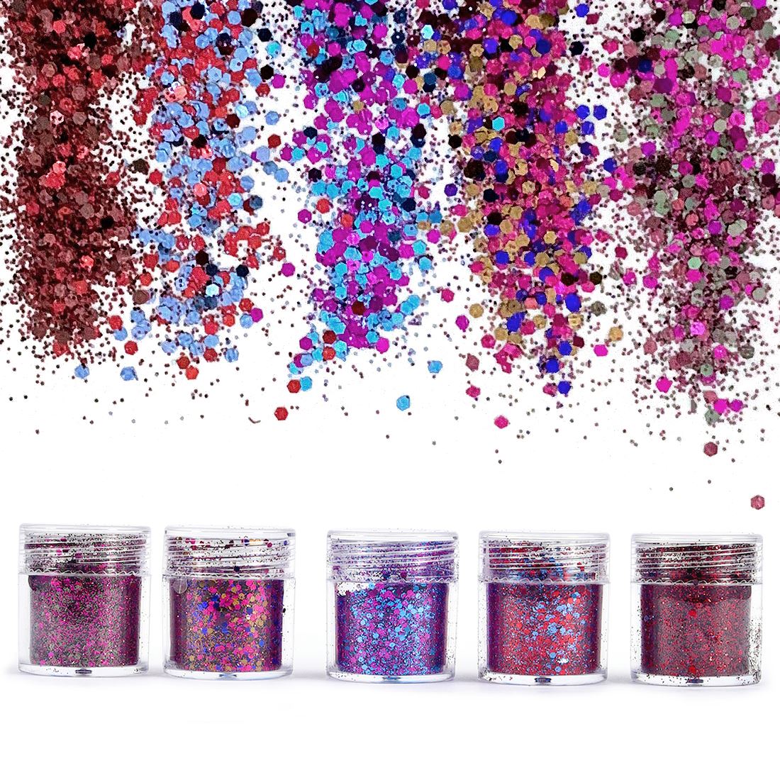 Glitter Powder Resin - 4/5 botol Bubuk Glitter Impian untuk