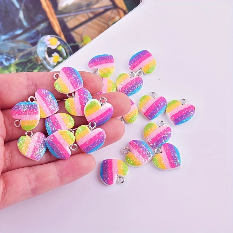 10 Buah Liontin Resin Hati War - Resin Art Diy Kit ulasan dan harga