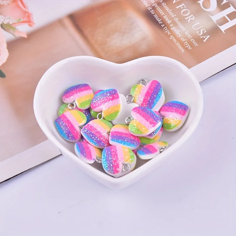 10 Buah Liontin Resin Hati War - Resin Art Diy Kit ulasan dan harga