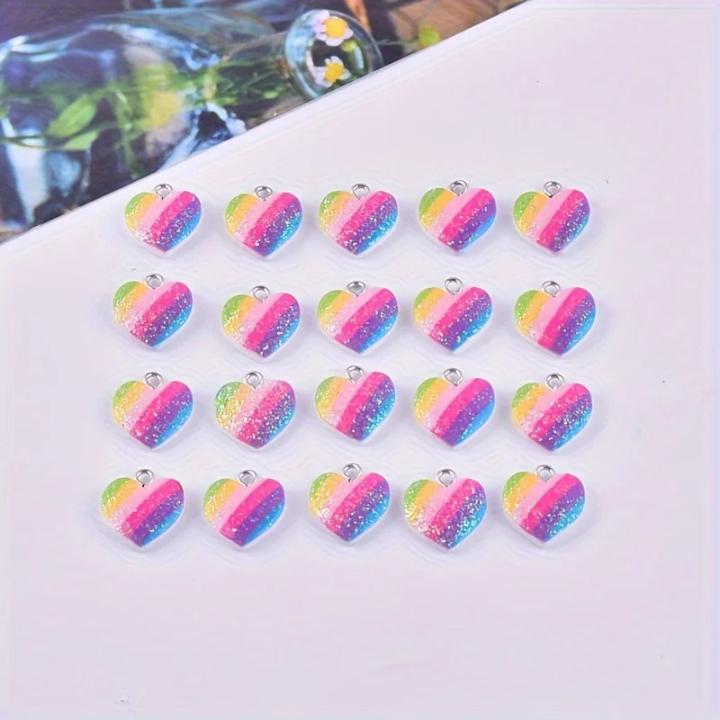 10 Buah Liontin Resin Hati War - Resin Art Diy Kit ulasan dan harga