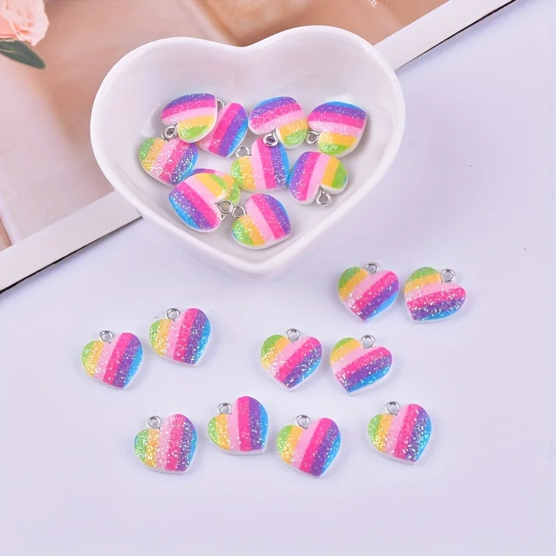10 Buah Liontin Resin Hati War - Resin Art Diy Kit ulasan dan harga