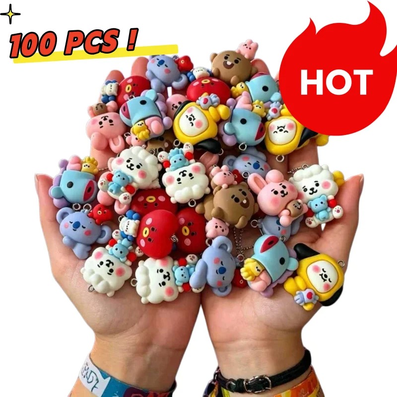 7pcs BT21 Resin Kartun Charm A - Resin Art Diy Kit ulasan dan harga