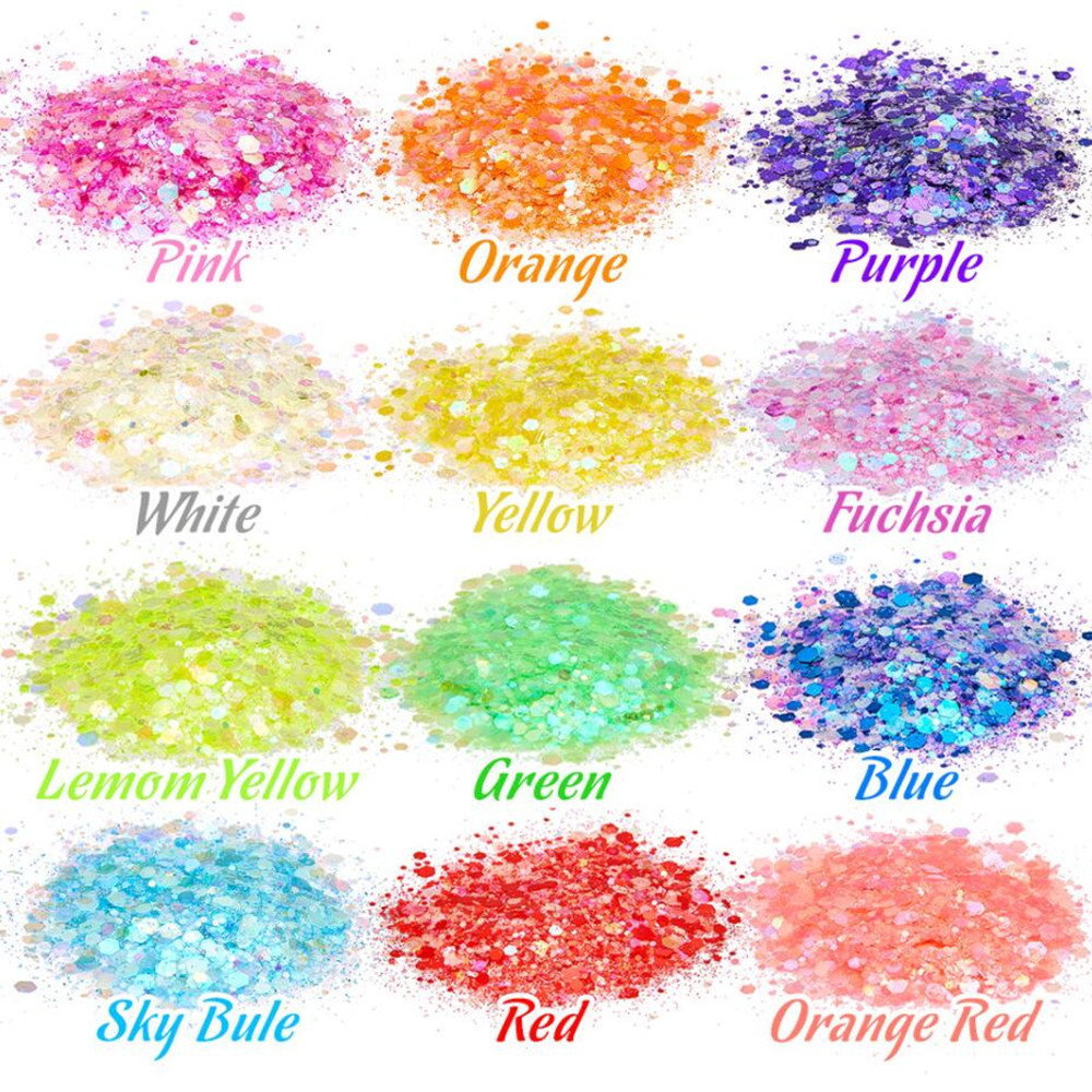 24 Warna Payet Bercahaya Berca - Glitter Powder Resin ulasan dan harga