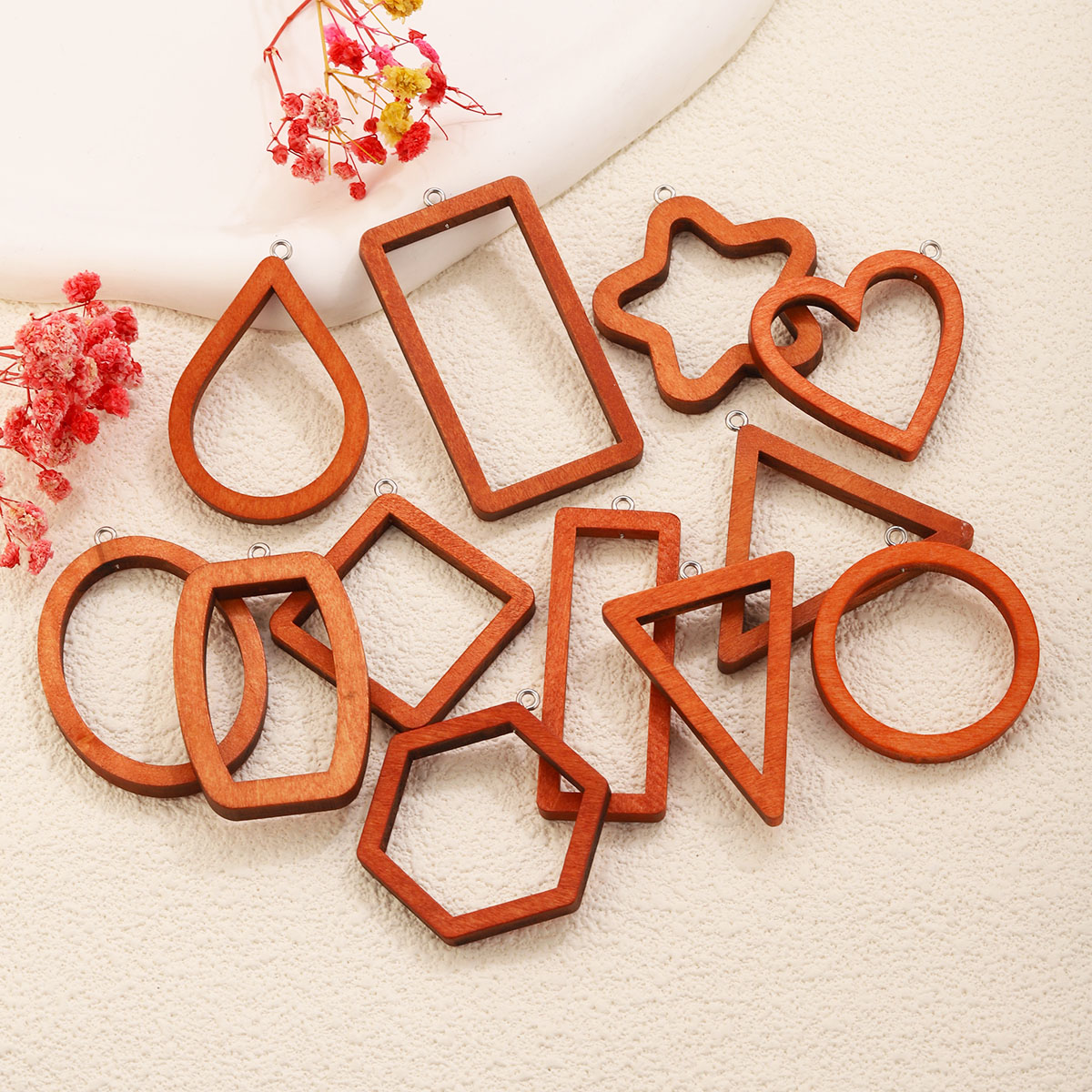 10 Buah Jimat Geometris Kayu S - Resin Art Diy Kit ulasan dan harga